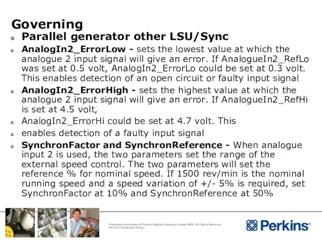 Governing Parallel generator other LSU/Sync AnalogIn2_ErrorLow - sets the lowest value