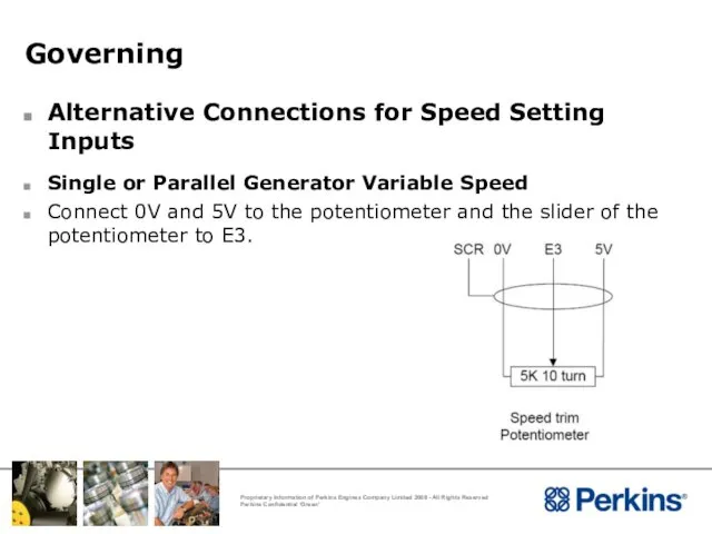 Governing Alternative Connections for Speed Setting Inputs Single or Parallel Generator