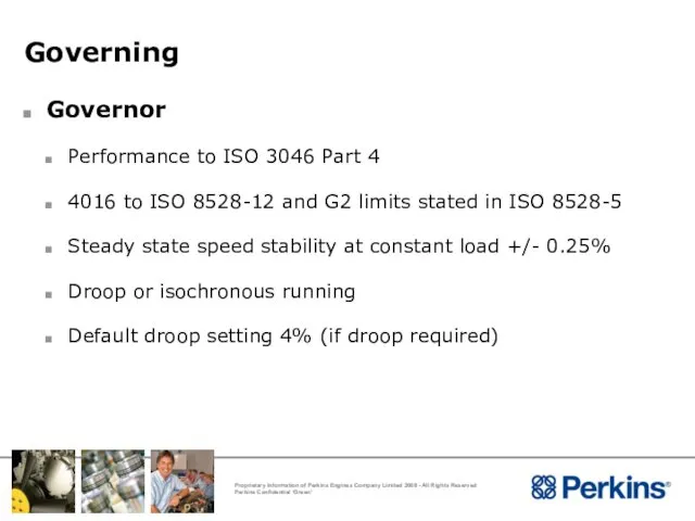 Governing Governor Performance to ISO 3046 Part 4 4016 to ISO