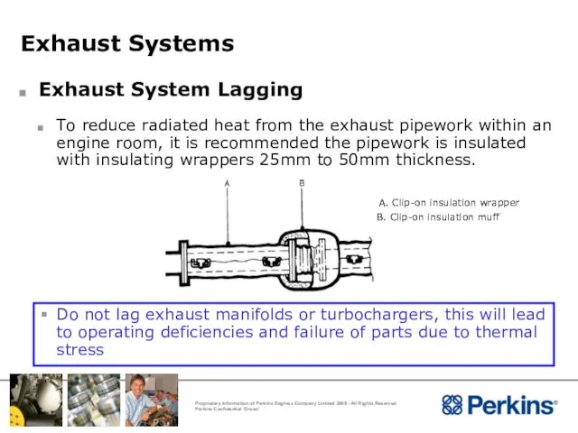 Exhaust Systems Exhaust System Lagging To reduce radiated heat from the