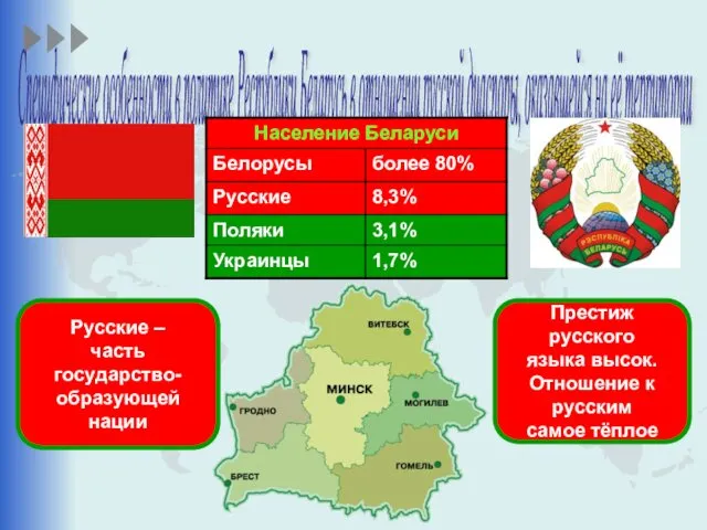 Специфические особенности в политике Республики Беларусь в отношении русской диаспоры, оказавшейся