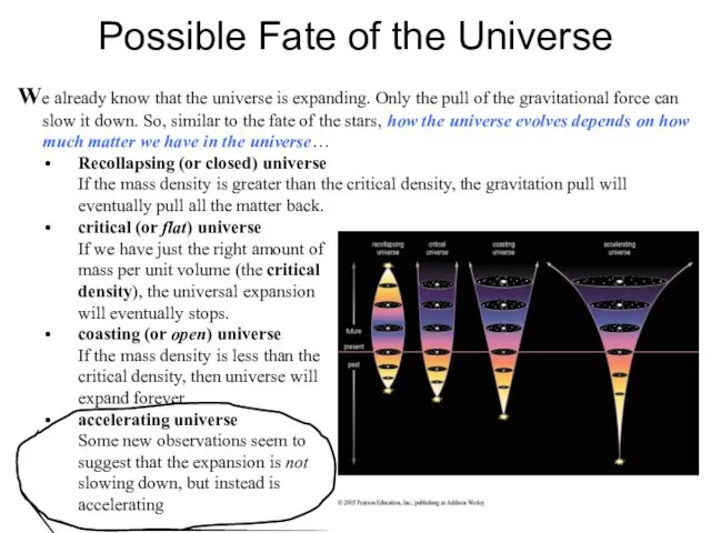 Possible fate of the universe