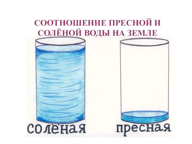 СООТНОШЕНИЕ ПРЕСНОЙ И СОЛЁНОЙ ВОДЫ НА ЗЕМЛЕ