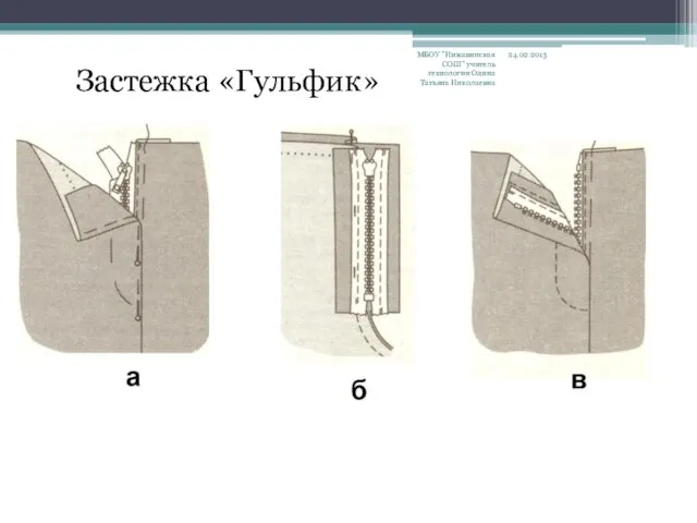 24.02.2013 МБОУ "Инжавинская СОШ" учитель технологии Одина Татьяна Николаевна Застежка «Гульфик»