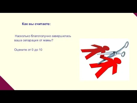 Как вы считаете: Насколько благополучно завершилась ваша сепарация от мамы? Оцените от 0 до 10