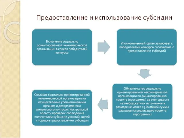 Предоставление и использование субсидии