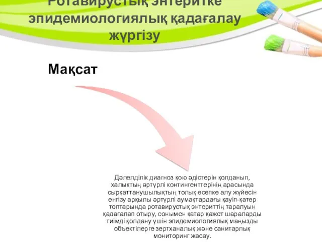 Ротавирустық энтеритке эпидемиологиялық қадағалау жүргізу