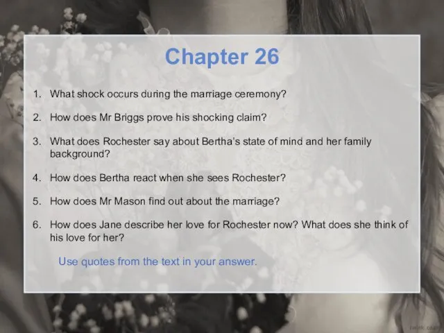 Chapter 26 What shock occurs during the marriage ceremony? How does