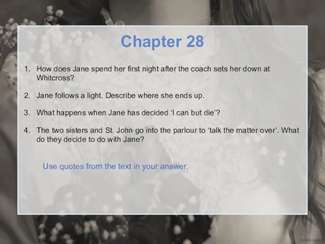 Chapter 28 How does Jane spend her first night after the