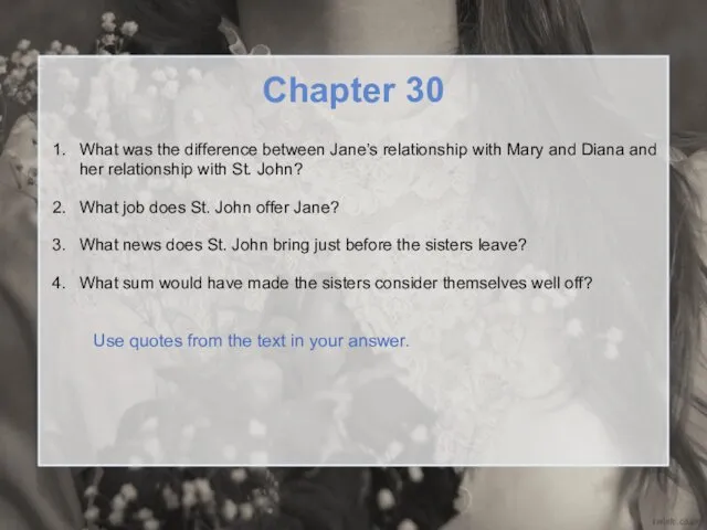 Chapter 30 What was the difference between Jane’s relationship with Mary