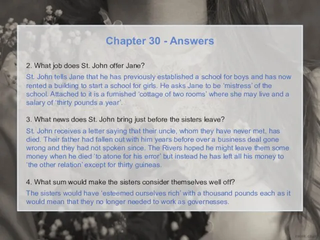 Chapter 30 - Answers 2. What job does St. John offer