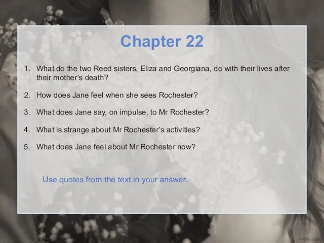 Chapter 22 What do the two Reed sisters, Eliza and Georgiana,