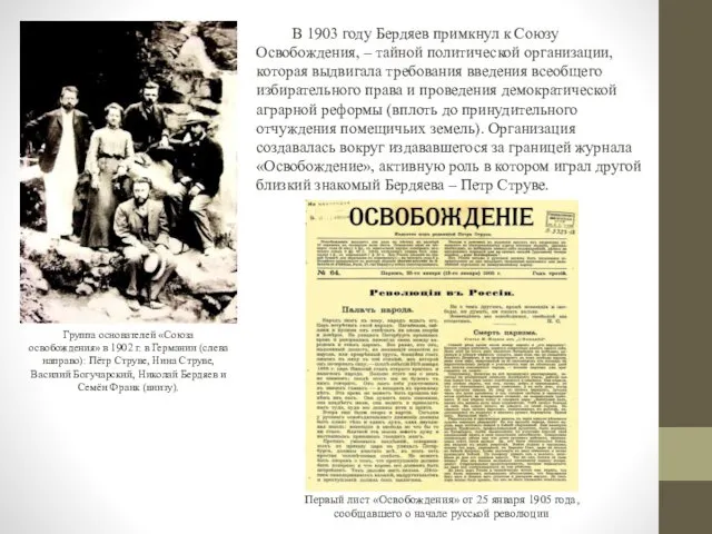 Группа основателей «Союза освобождения» в 1902 г. в Германии (слева направо):