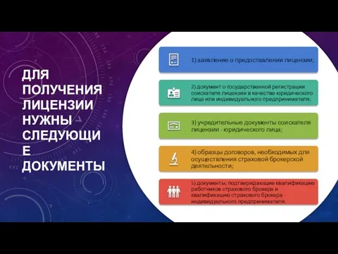 ДЛЯ ПОЛУЧЕНИЯ ЛИЦЕНЗИИ НУЖНЫ СЛЕДУЮЩИЕ ДОКУМЕНТЫ