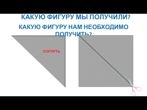 КАКУЮ ФИГУРУ МЫ ПОЛУЧИЛИ? КАКУЮ ФИГУРУ НАМ НЕОБХОДИМО ПОЛУЧИТЬ? СОГНУТЬ