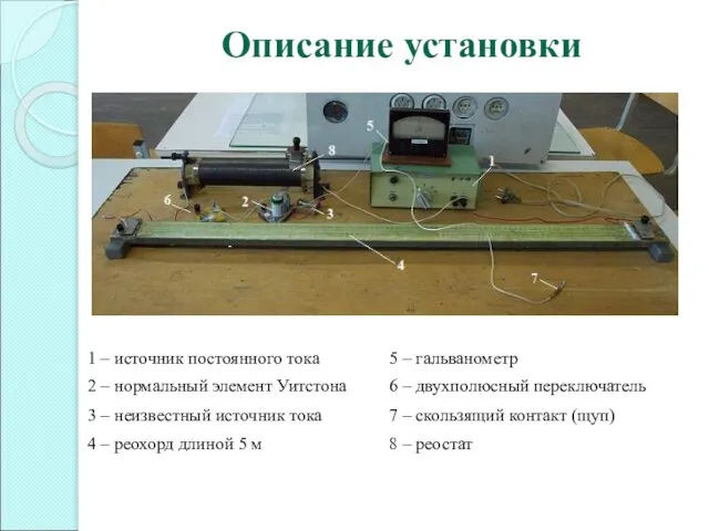 Описание установки