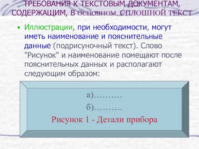 Иллюстрации, при необходимости, могут иметь наименование и пояснительные данные (подрисуночный текст).