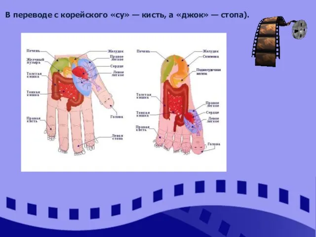 В переводе с корейского «су» — кисть, а «джок» — стопа).