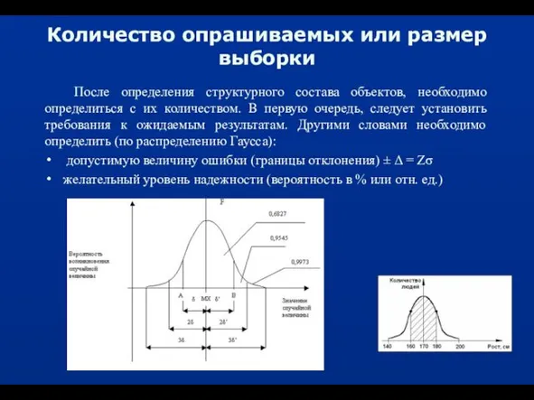 Количество опрашиваемых или размер выборки После определения структурного состава объектов, необходимо