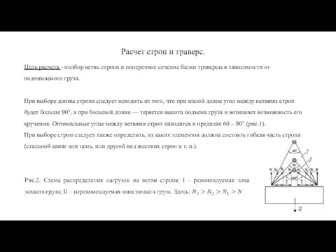 Расчет строп и траверс. Цель расчета - подбор ветвь стропа и