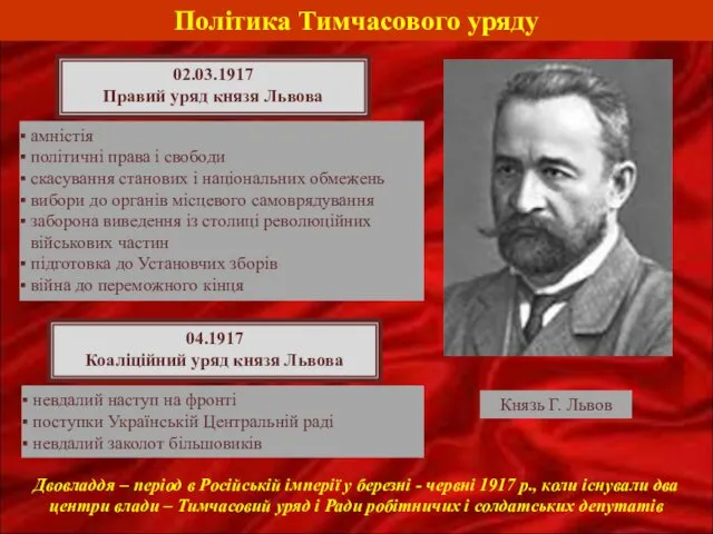 Політика Тимчасового уряду амністія політичні права і свободи скасування станових і