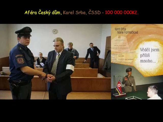 Aféra Český dům, Karel Srba, ČSSD - 100 000 000Kč.