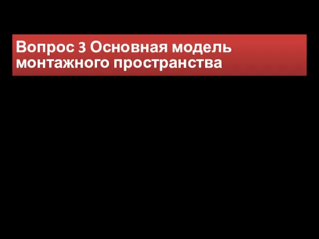 Вопрос 3 Основная модель монтажного пространства