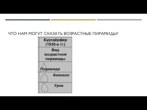 ЧТО НАМ МОГУТ СКАЗАТЬ ВОЗРАСТНЫЕ ПИРАМИДЫ?