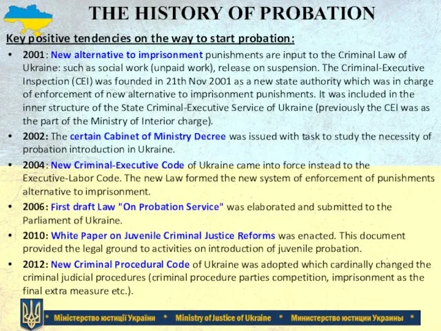 THE HISTORY OF PROBATION Key positive tendencies on the way to