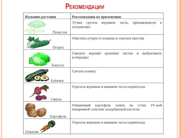 Рекомендации