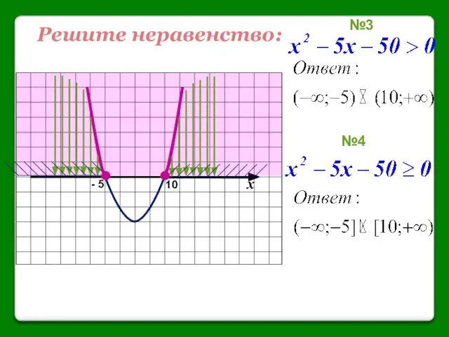 - 5 10 №3 №4 Решите неравенство: