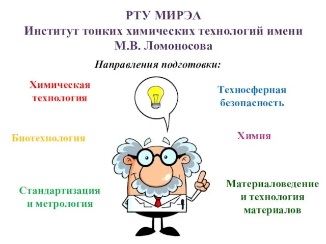 РТУ МИРЭА Институт тонких химических технологий имени М.В. Ломоносова Химия Химическая