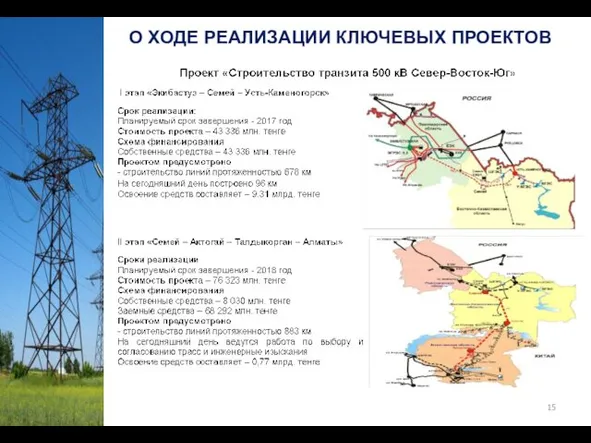 О ХОДЕ РЕАЛИЗАЦИИ КЛЮЧЕВЫХ ПРОЕКТОВ