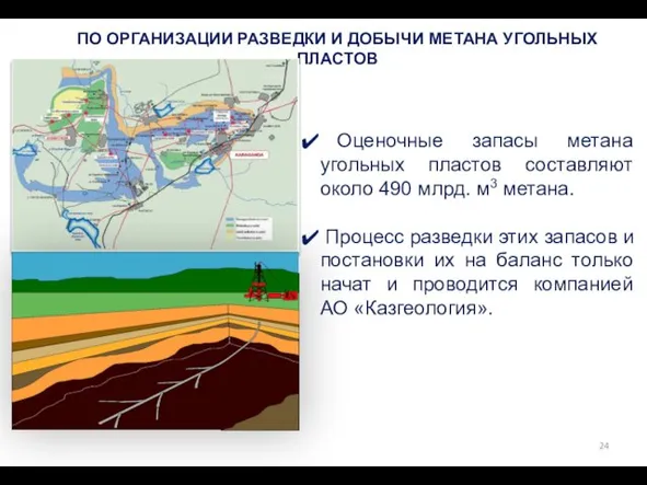 ПО ОРГАНИЗАЦИИ РАЗВЕДКИ И ДОБЫЧИ МЕТАНА УГОЛЬНЫХ ПЛАСТОВ Оценочные запасы метана