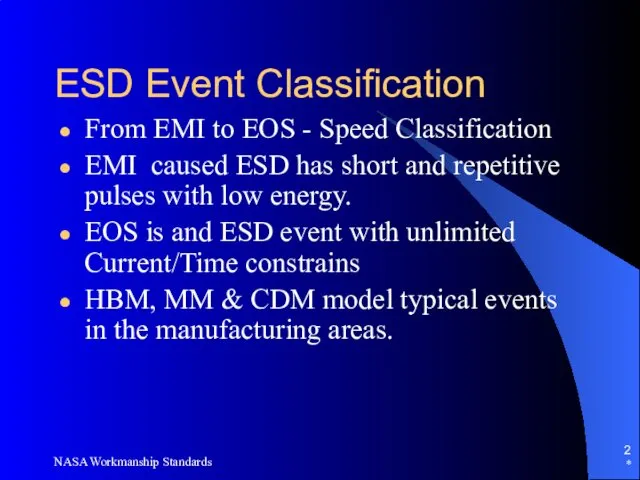 ESD Event Classification From EMI to EOS - Speed Classification EMI
