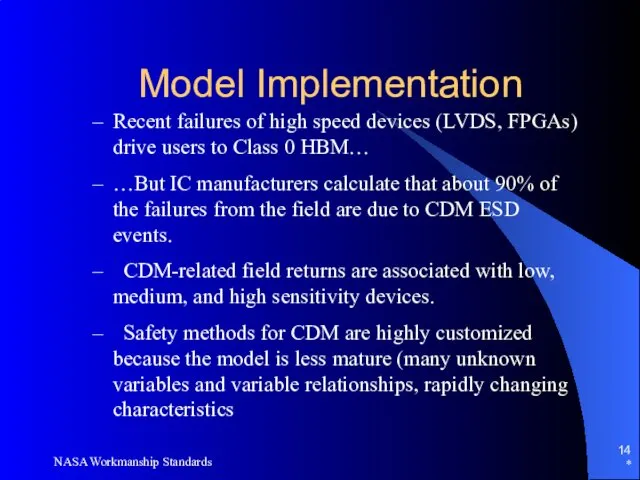 Model Implementation Recent failures of high speed devices (LVDS, FPGAs) drive