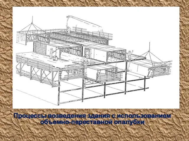 Процессы возведения здания с использованием объемно-переставной опалубки
