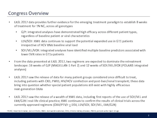 Congress Overview EASL 2017 data provides further evidence for the emerging