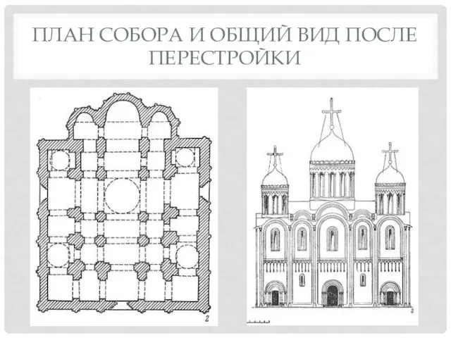 ПЛАН СОБОРА И ОБЩИЙ ВИД ПОСЛЕ ПЕРЕСТРОЙКИ