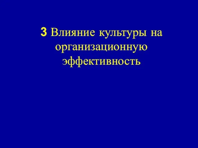 3 Влияние культуры на организационную эффективность