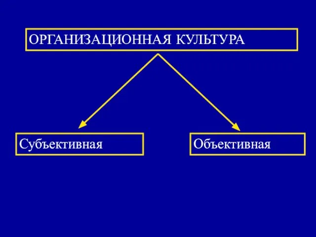 ОРГАНИЗАЦИОННАЯ КУЛЬТУРА Субъективная Объективная