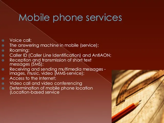 Mobile phone services Voice call; The answering machine in mobile (service);