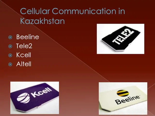Cellular Communication in Kazakhstan Beeline Tele2 Kcell Altell