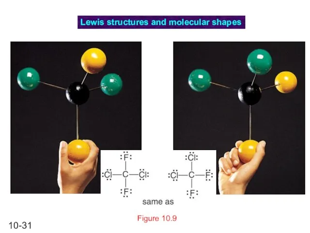 Figure 10.9 Lewis structures and molecular shapes