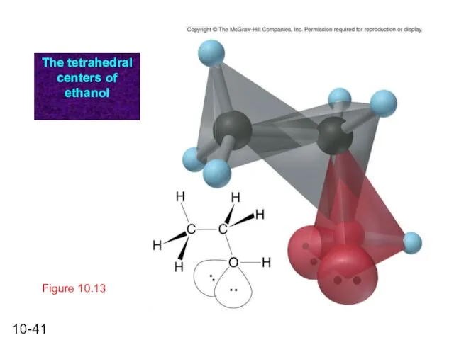 Figure 10.13 The tetrahedral centers of ethanol