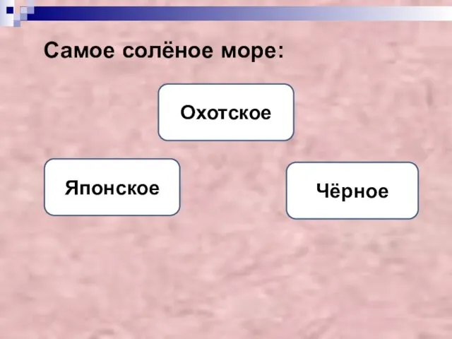 Самое солёное море: Японское Охотское Чёрное