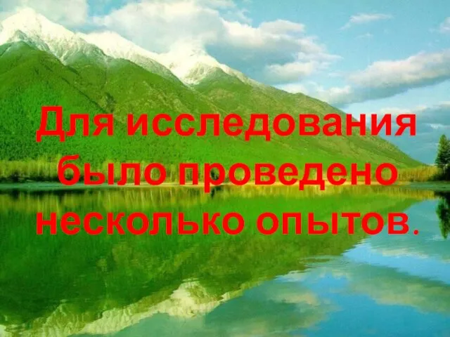 Для исследования было проведено несколько опытов.