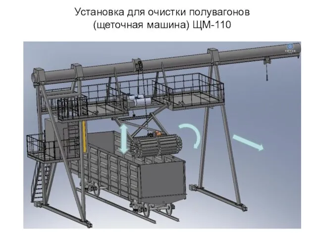 Установка для очистки полувагонов (щеточная машина) ЩМ-110