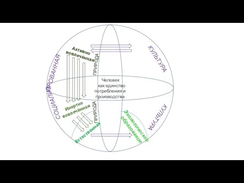 Человек как единство потребления и производства ПРИРОДА ПРИРОДА Активно вовлечённая Инертно