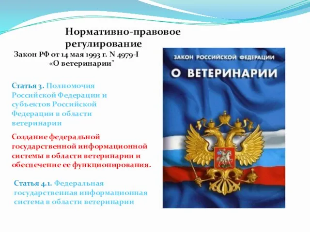 Нормативно-правовое регулирование Закон РФ от 14 мая 1993 г. N 4979-I